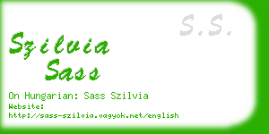 szilvia sass business card